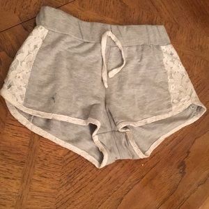 Gray lace short shorts
